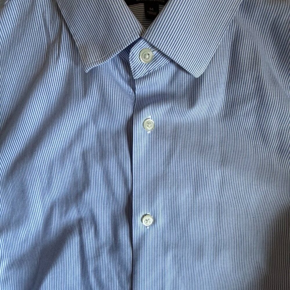 Banana Republic Blue Pinstriped Long Sleeve Button Up  shirt, size M